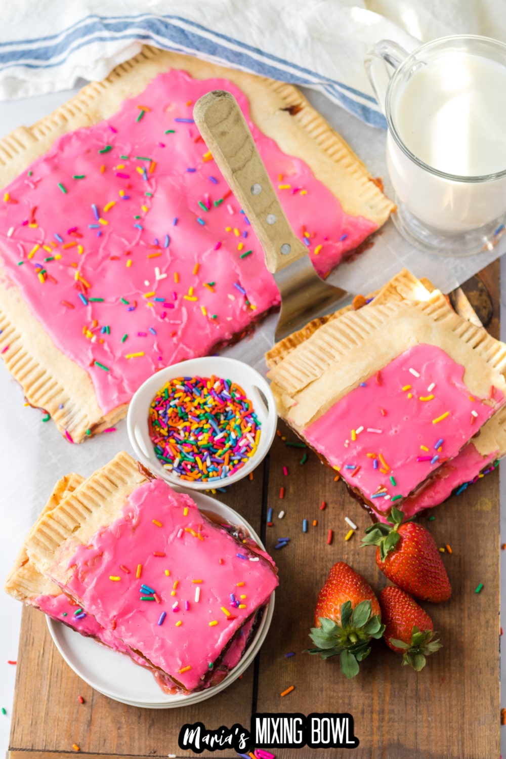 sheet pan pop tart cut into different pieces