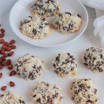 almond joy cookies on a white background