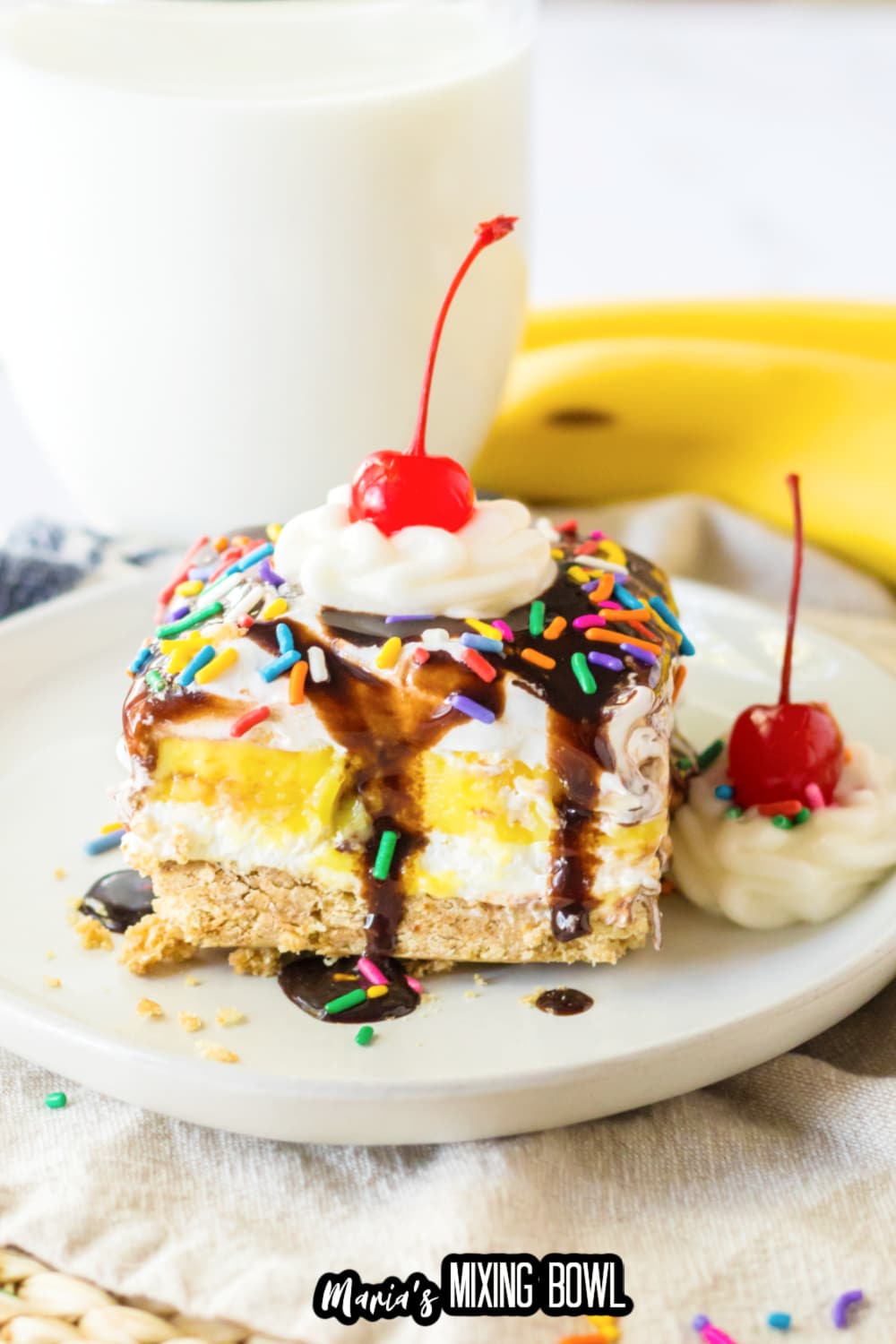 No Bake Banana Split Lush