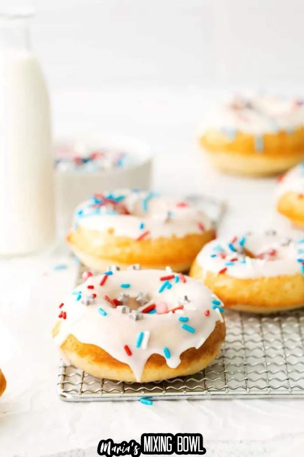 baked donuts cooling on a wire rack