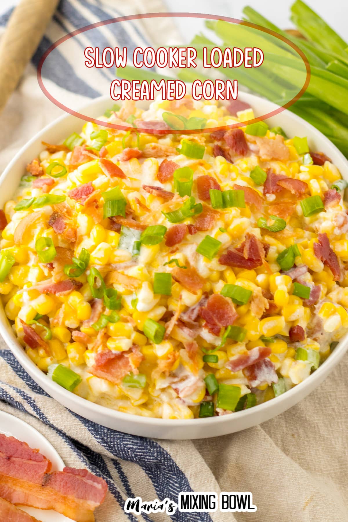 white bowl filled with loaded cream corn