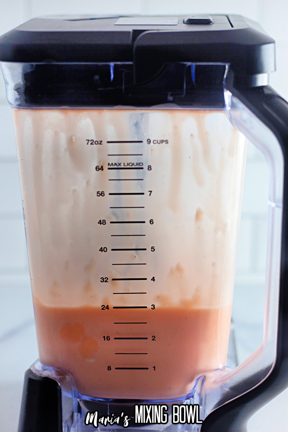 orange shake in the blender