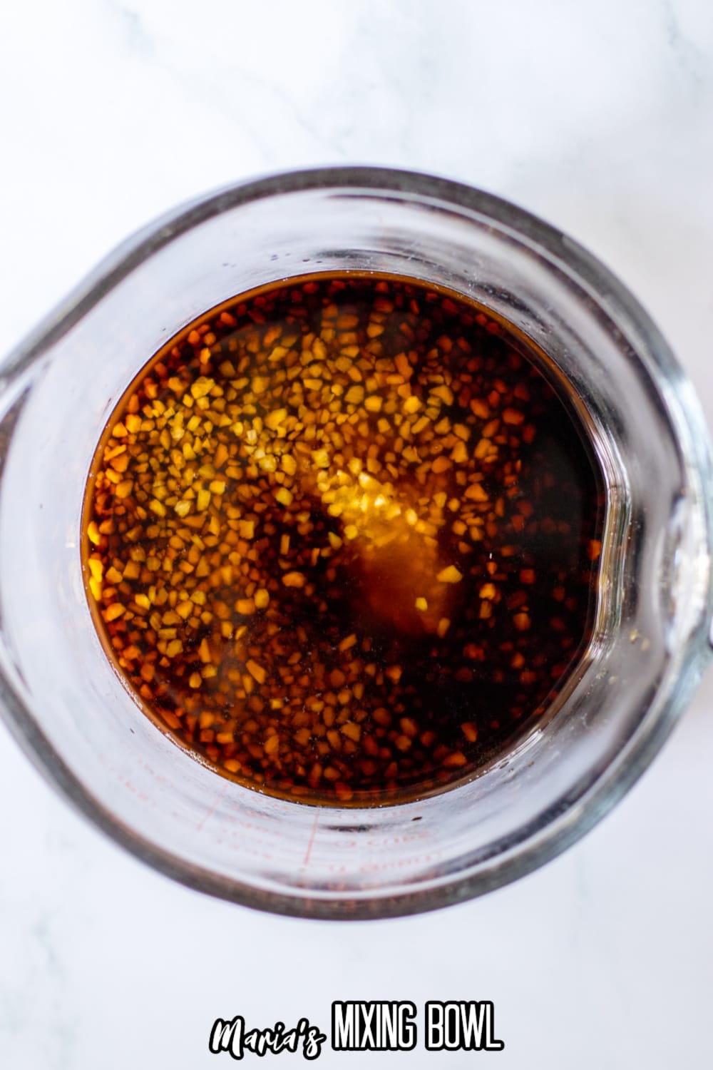 hawaiian sauce in glass mixing bowll