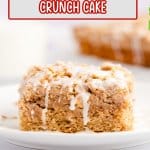 slice of cinnamon toast crunch cake on a small white plate.