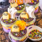 five graveyard dirt cups on a table.