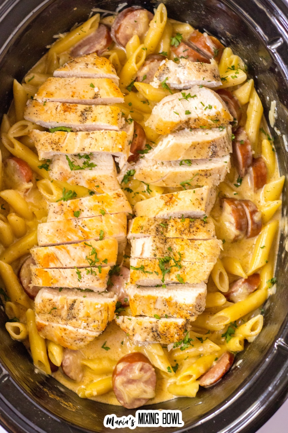 cajun chicken alfredo in the slow cooker.