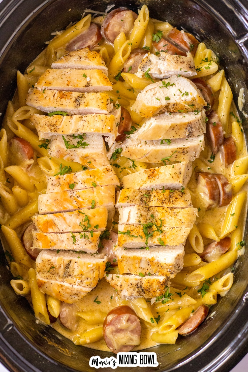 cajun chicken alfredo in the slow cooker.