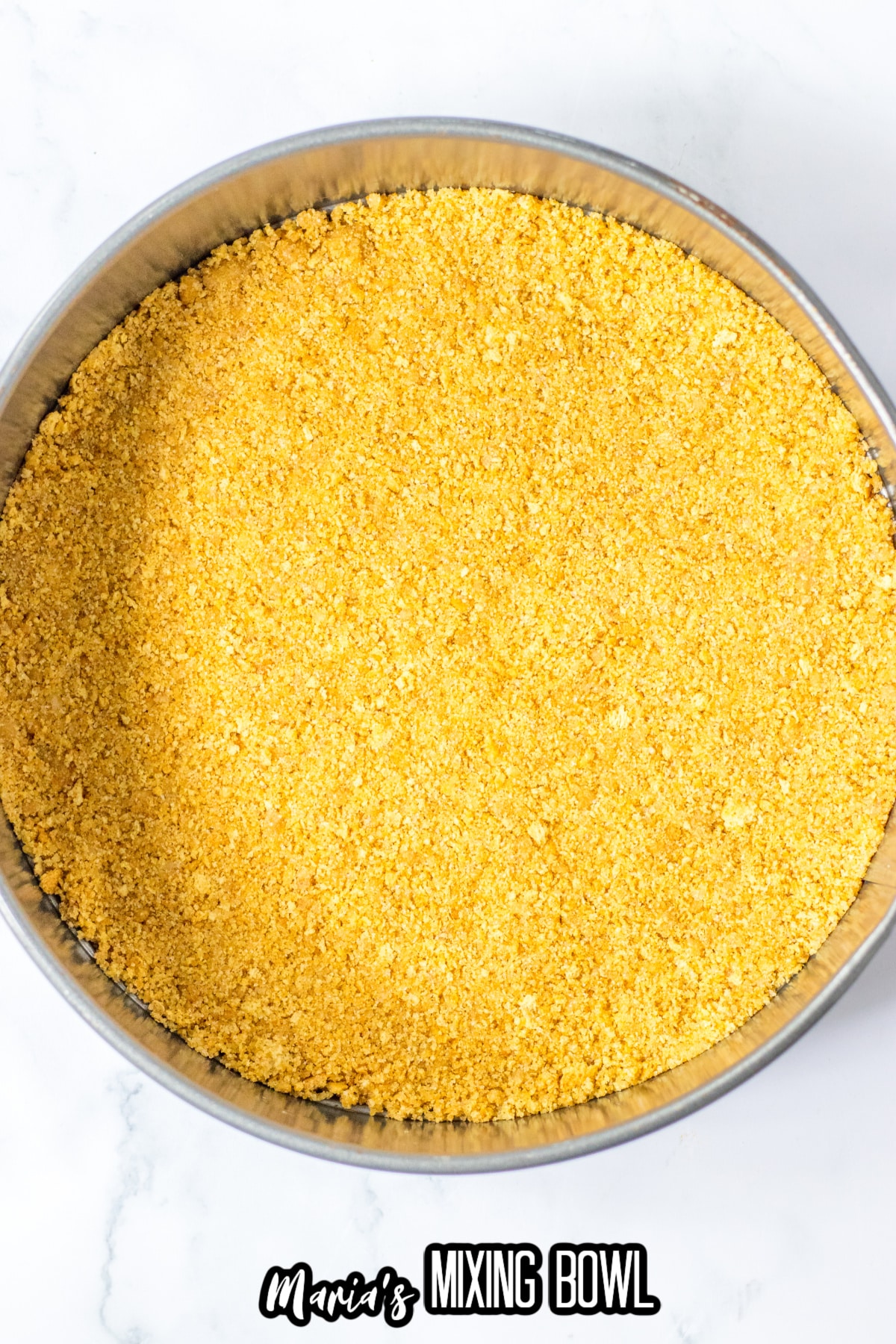graham cracker crust pressed into a springform pan.