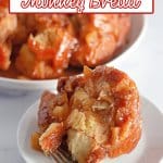 slice of apple pie monkey bread on a plate.