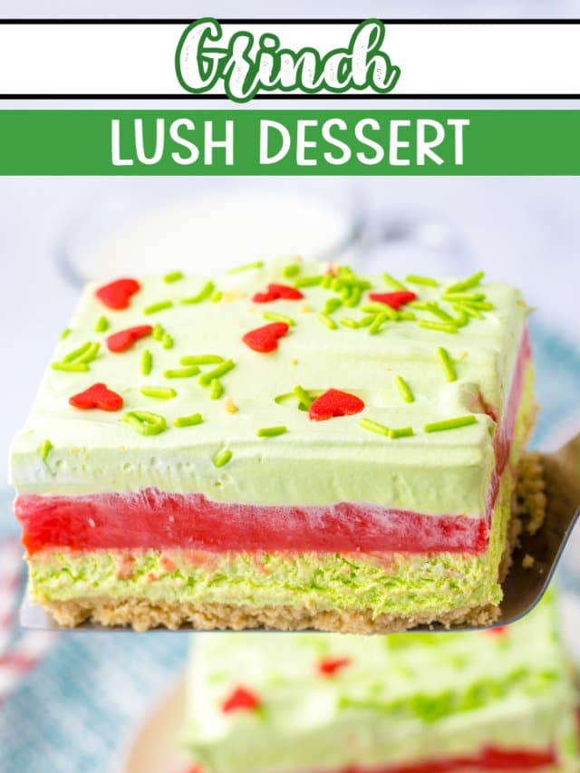 slice of grinch lush on a small plate.
