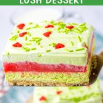 slice of grinch lush on a small plate.