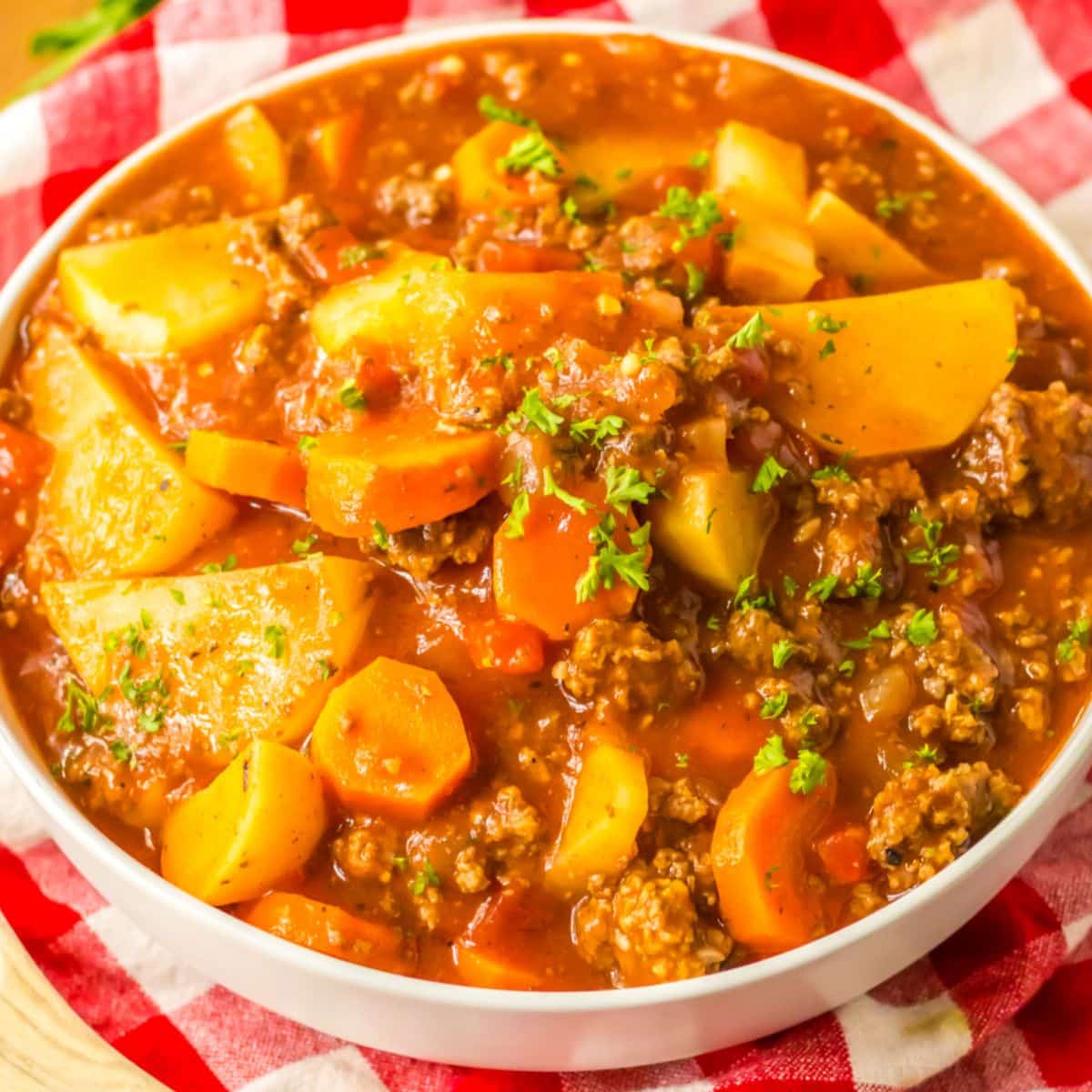 bowl full of poor man's stew.