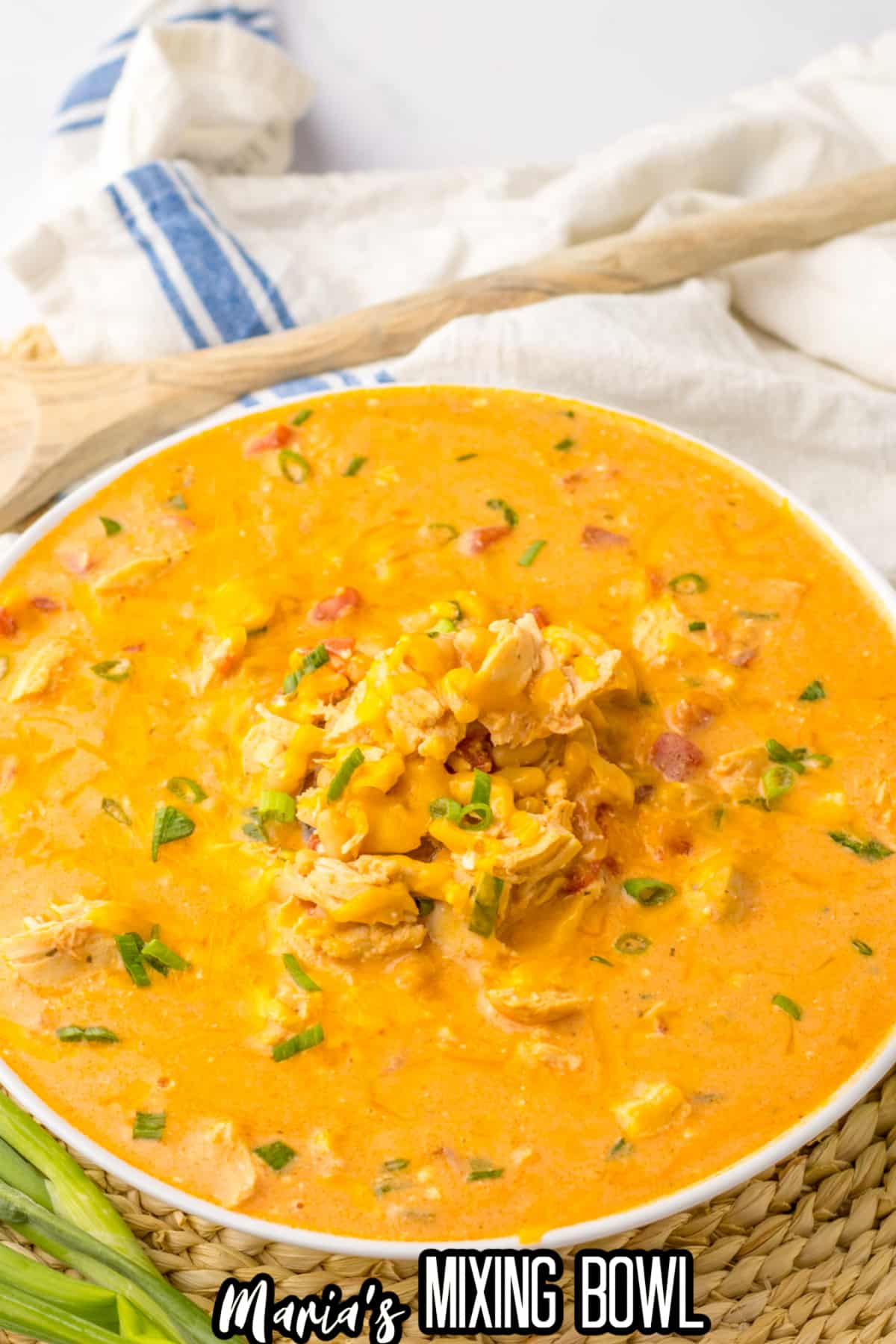 bowl full of buffalo chicken chili.