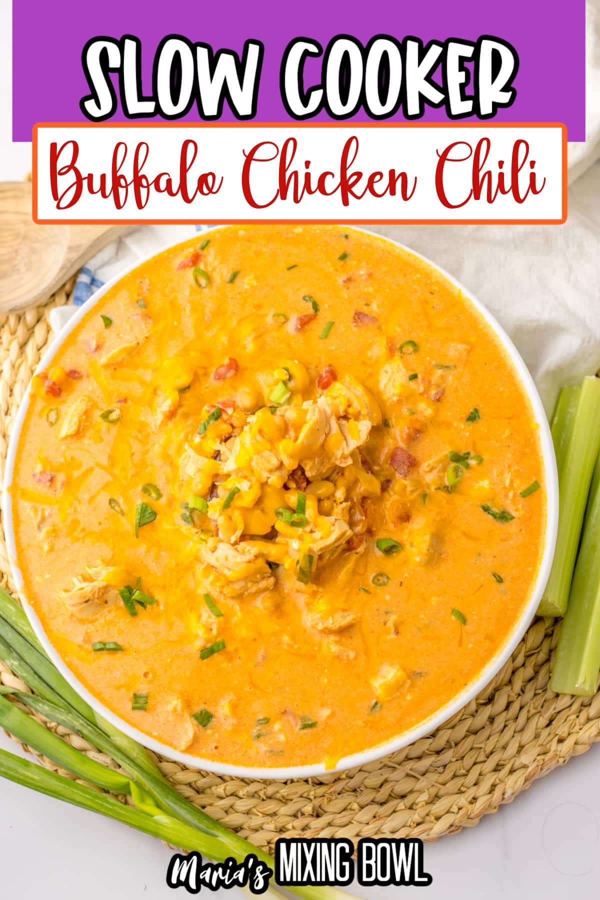 bowl full of buffalo chicken chili.