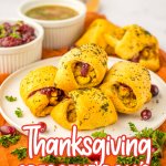 plate full of thanksgiving leftover crescent rolls.