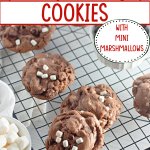 hot cocoa cookies on a wire cooling rack.