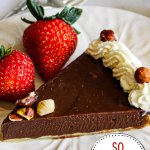 slice of nutella tart on a plate.