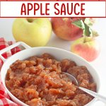 cinnamon applesauce in a casserole dish.