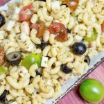 serving tray full of italian pasta salad.