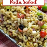 serving tray full of italian pasta salad.