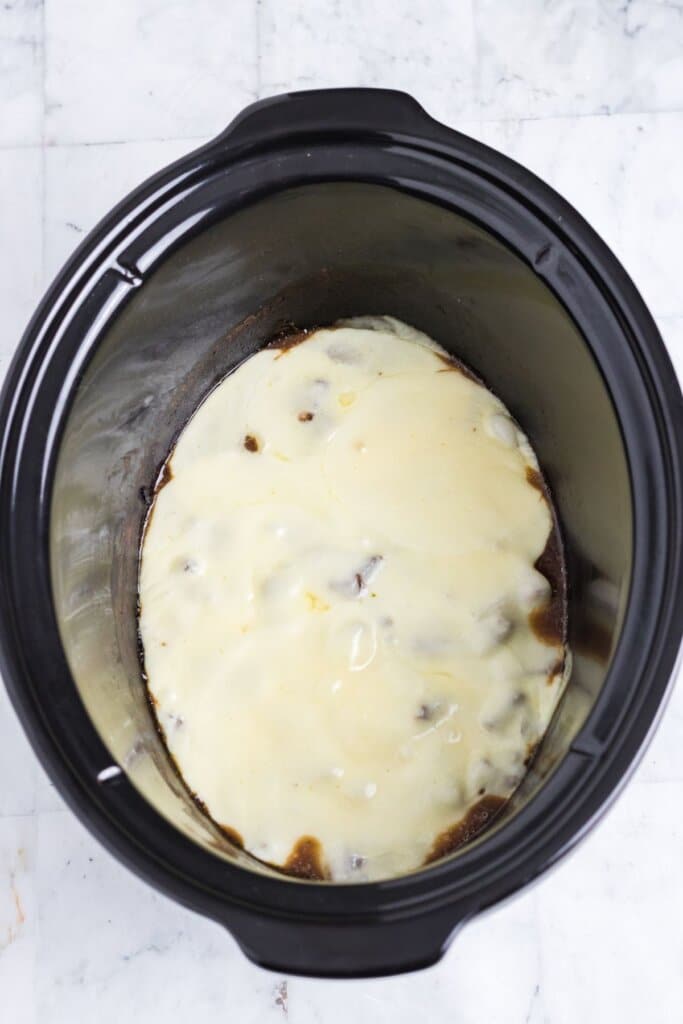 cheesesteak bites in a slow cooker.