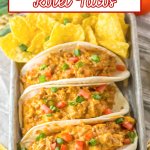 three rotel tacos on a serving tray.