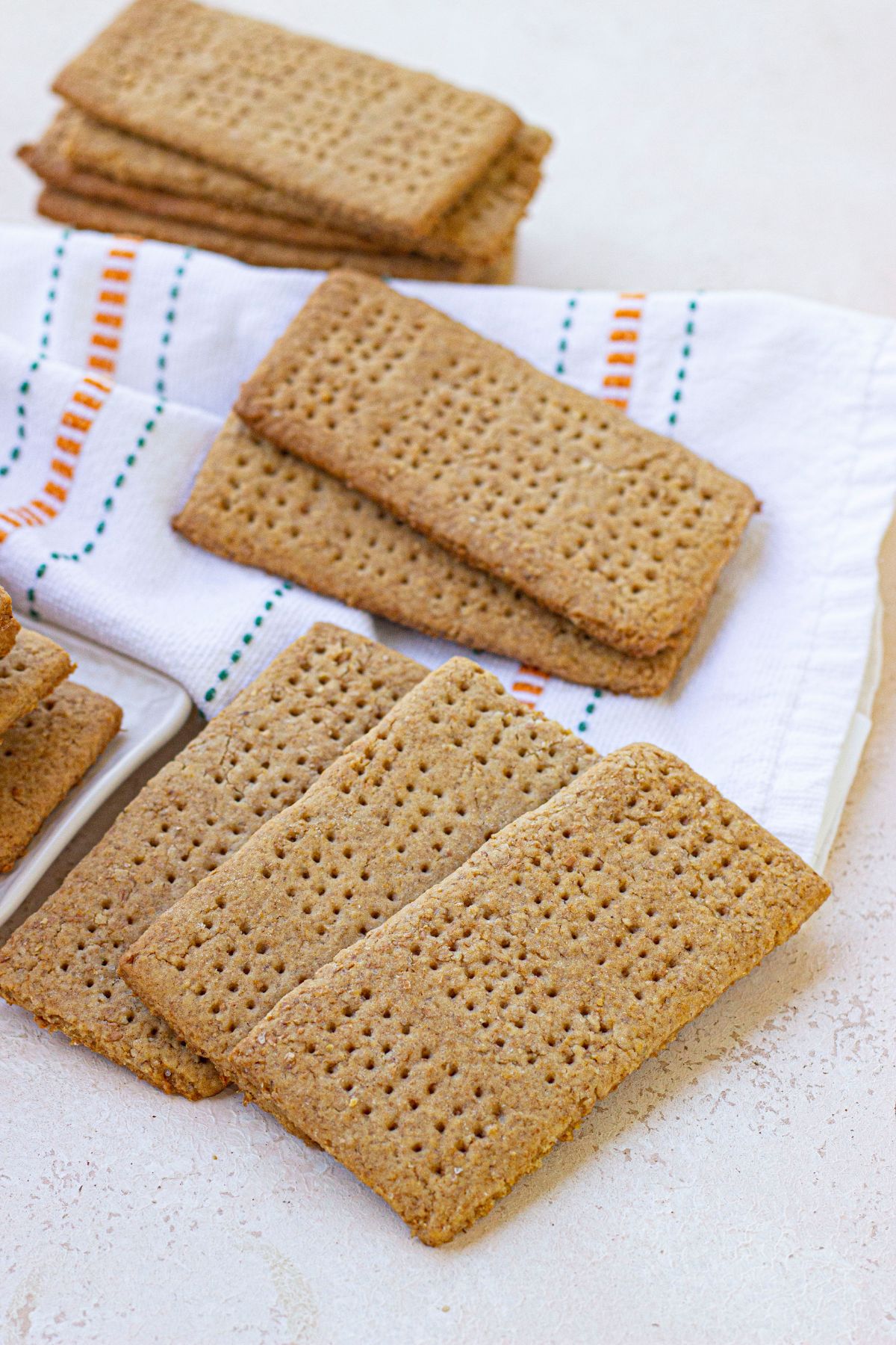 whole wheat graham crackers on a counter.