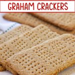 stack of whole wheat graham crackers on a counter.