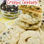 stack of cookies with the top one broken in half.
