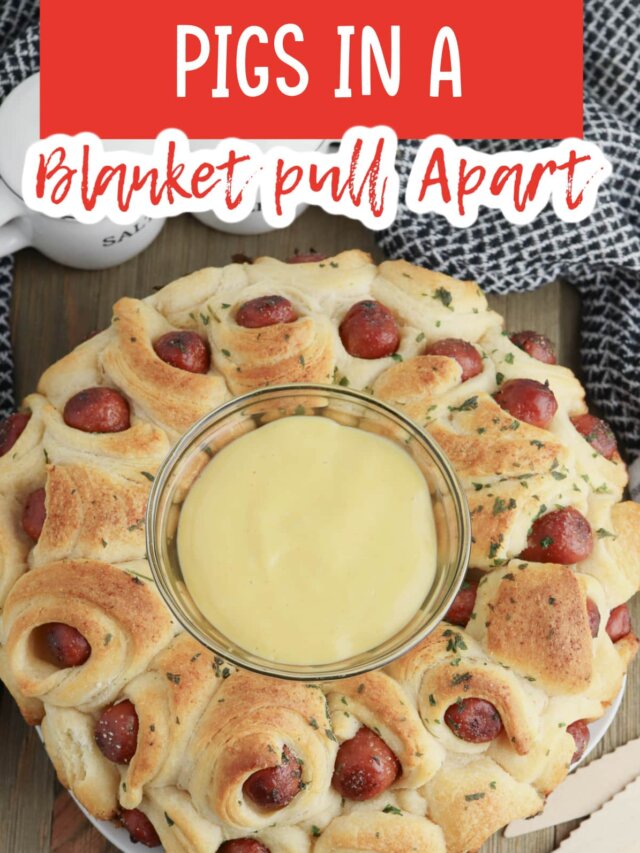 pigs in a blanket pull apart on a plate.