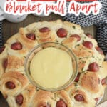 pigs in a blanket pull apart on a plate.