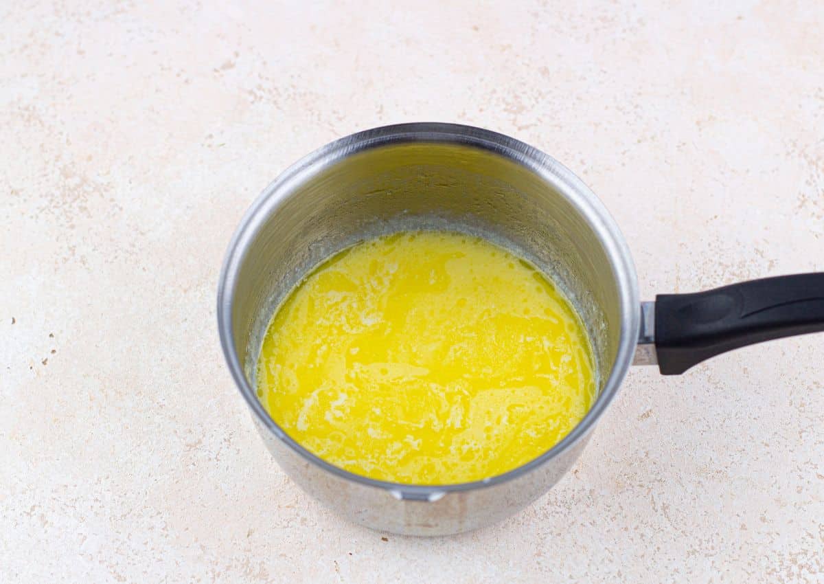 melted butter in a small sauce pan.