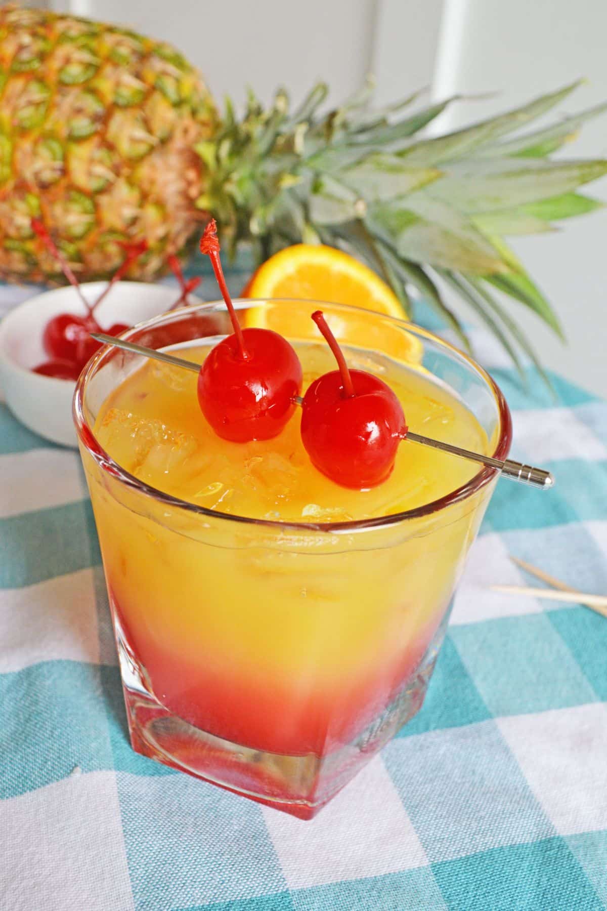 bahama cocktail on a table.