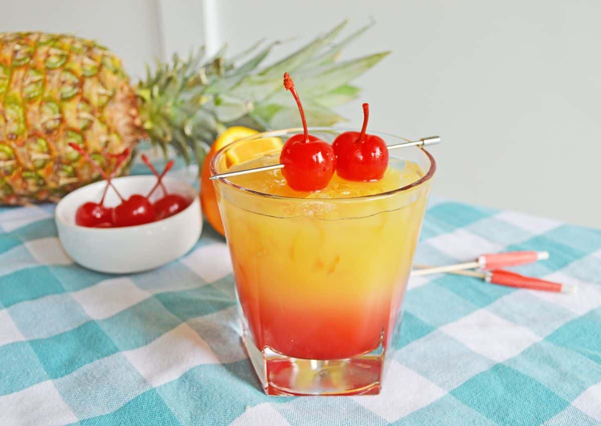 bahama cocktail on a table.