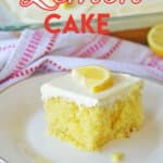 slice of lemon cake on a plate.