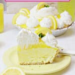 slice of limoncello pie on a plate.