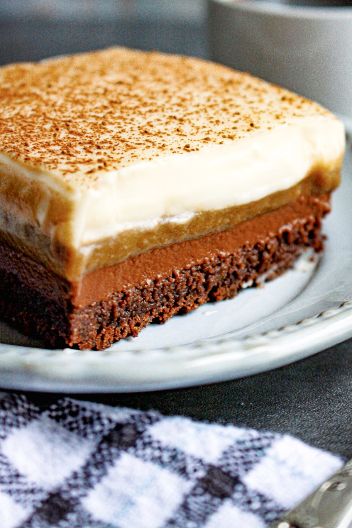 slice of mocha lush on a plate.
