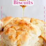 honey being drizzled over the top of mountain biscuits.