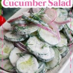 platter full of radish cucumber salad.