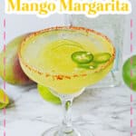 spicy mango margarita on a counter.