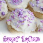 copycat lofthouse cookies on a plate.