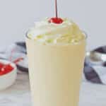 orange creamsicle shake on a counter.