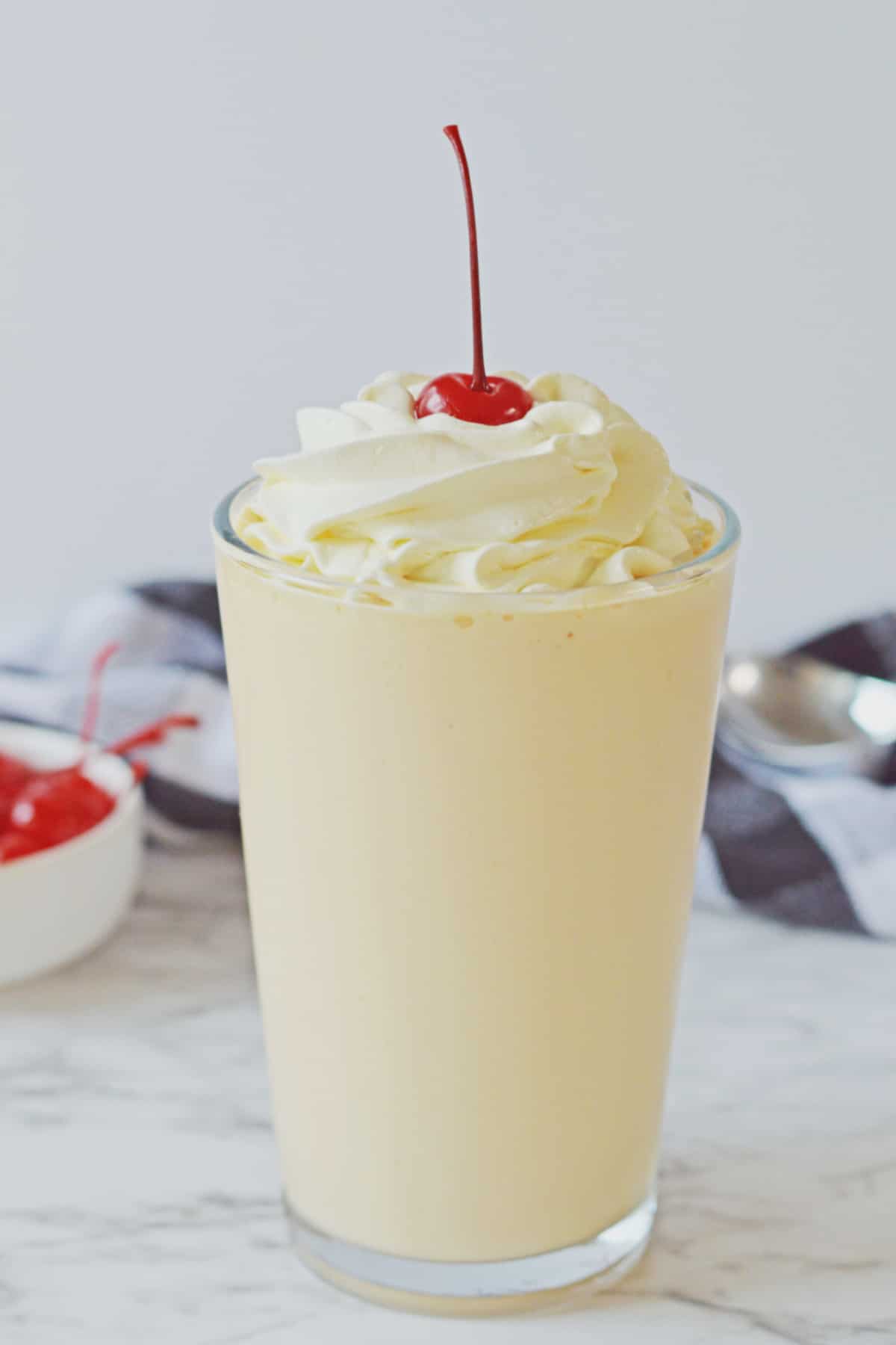 orange creamsicle shake on a counter.