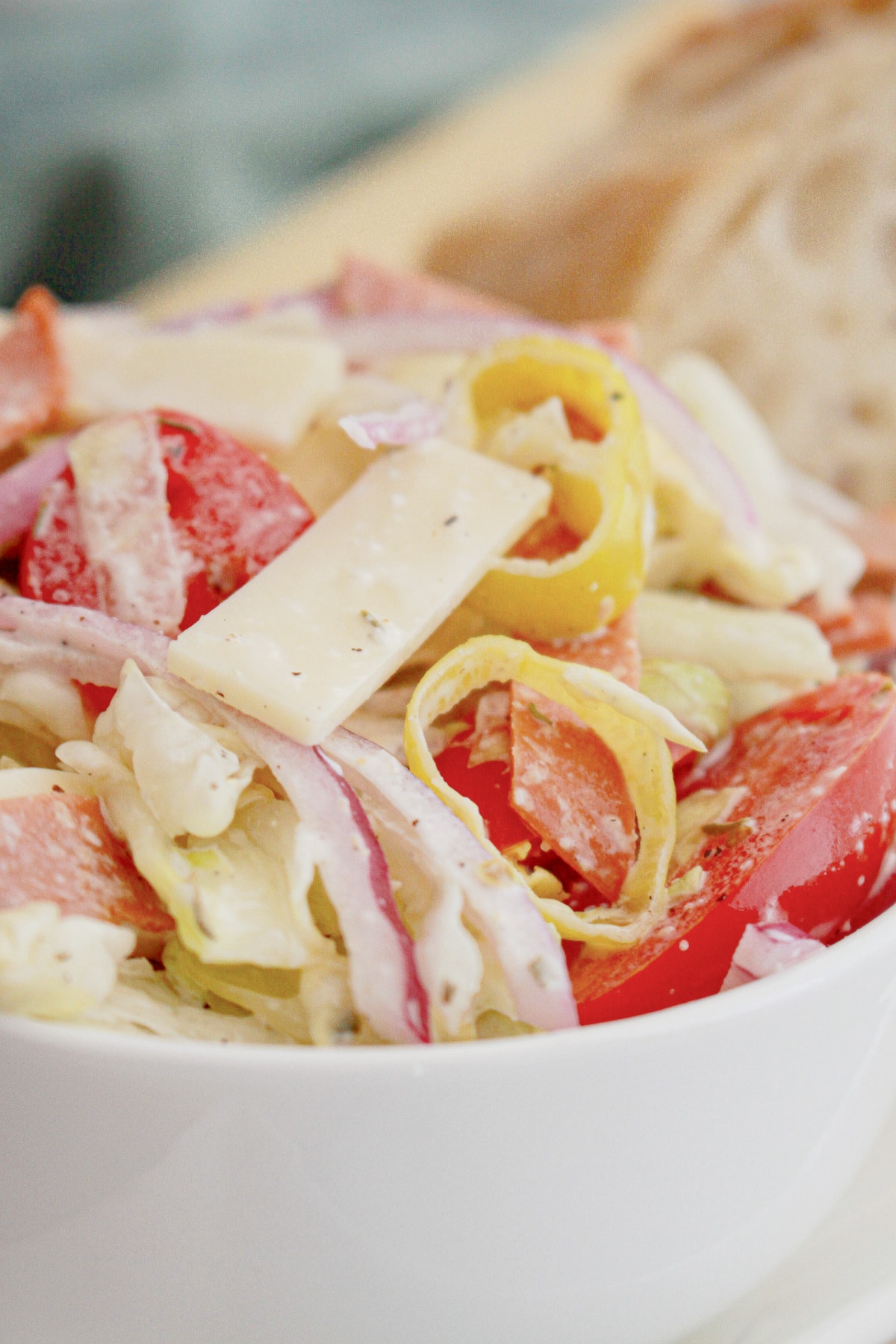 bowl full of grinder sub salad.