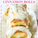 hawaiian cinnamon rolls on a platter.