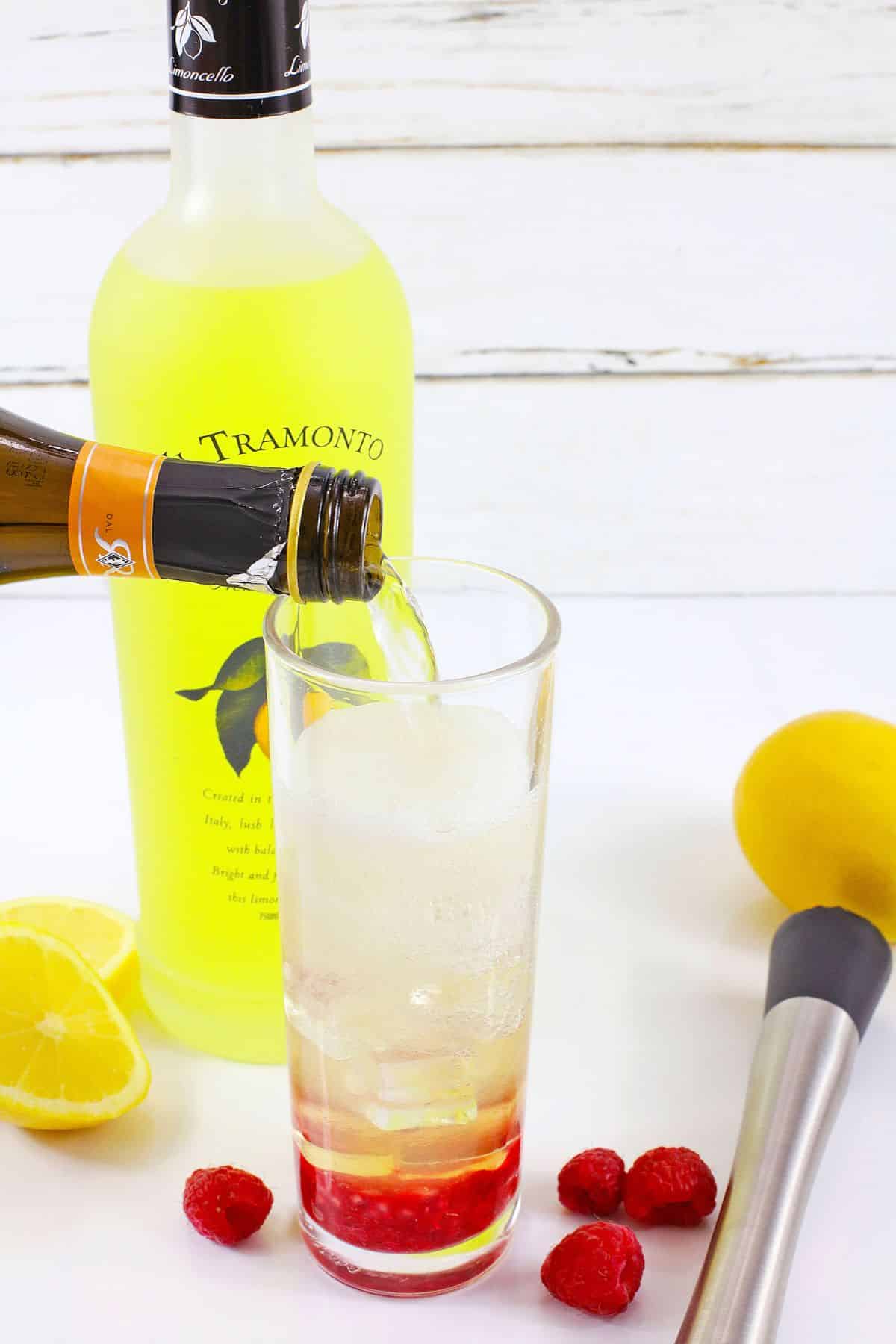 liquour being poured into a serving glass.