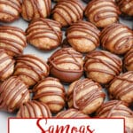 samoa truffles on a serving platter.