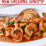 Finished platter of BBQ New Orleans Shrimp.