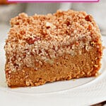 Sllice of pumpkin pie crisp on a plate.