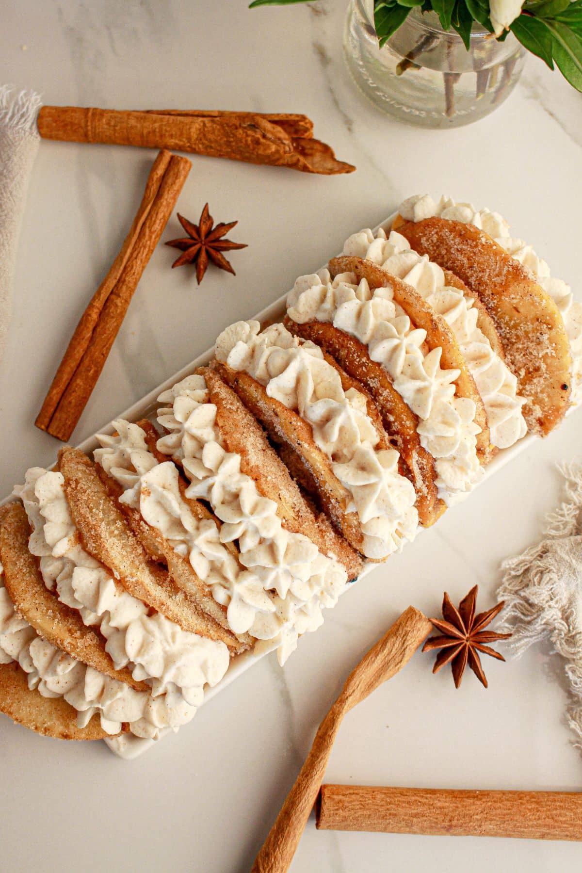 Pumpkin Pie Tacos on counter.
